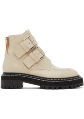 Proenza Schouler Beige Lug Sole Buckle Boots