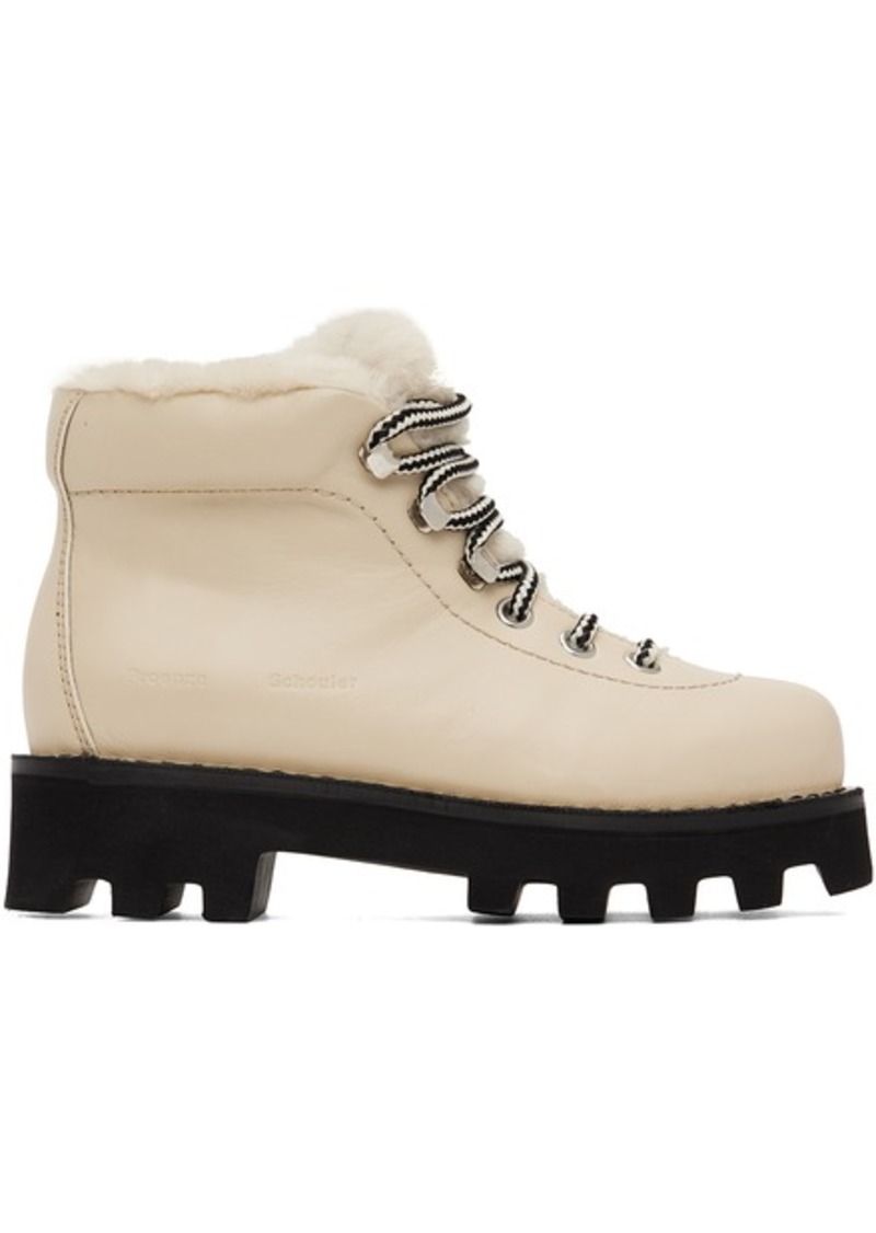 Proenza Schouler Beige Shearling Hiking Boots