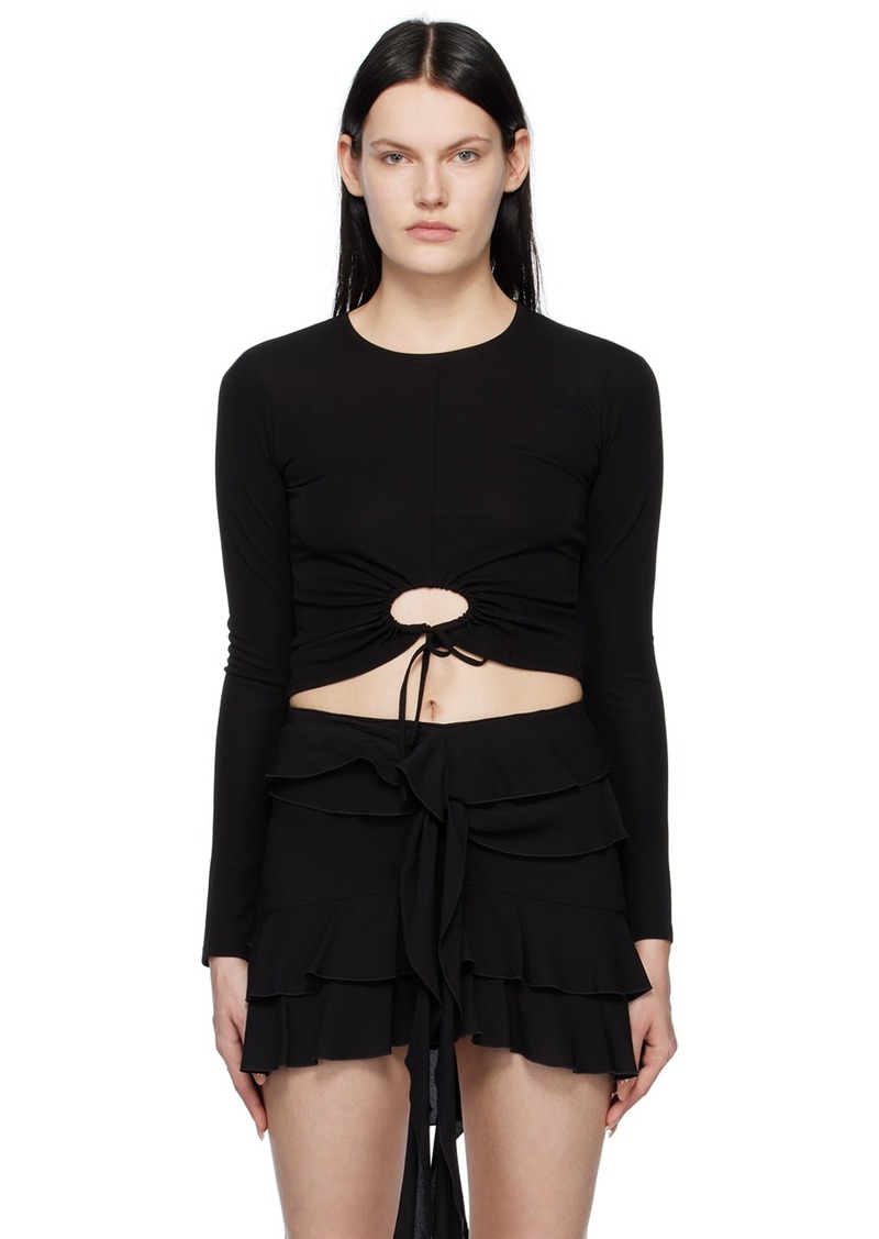 Proenza Schouler Black Proenza Schouler White Label Drawstring Long Sleeve T-Shirt