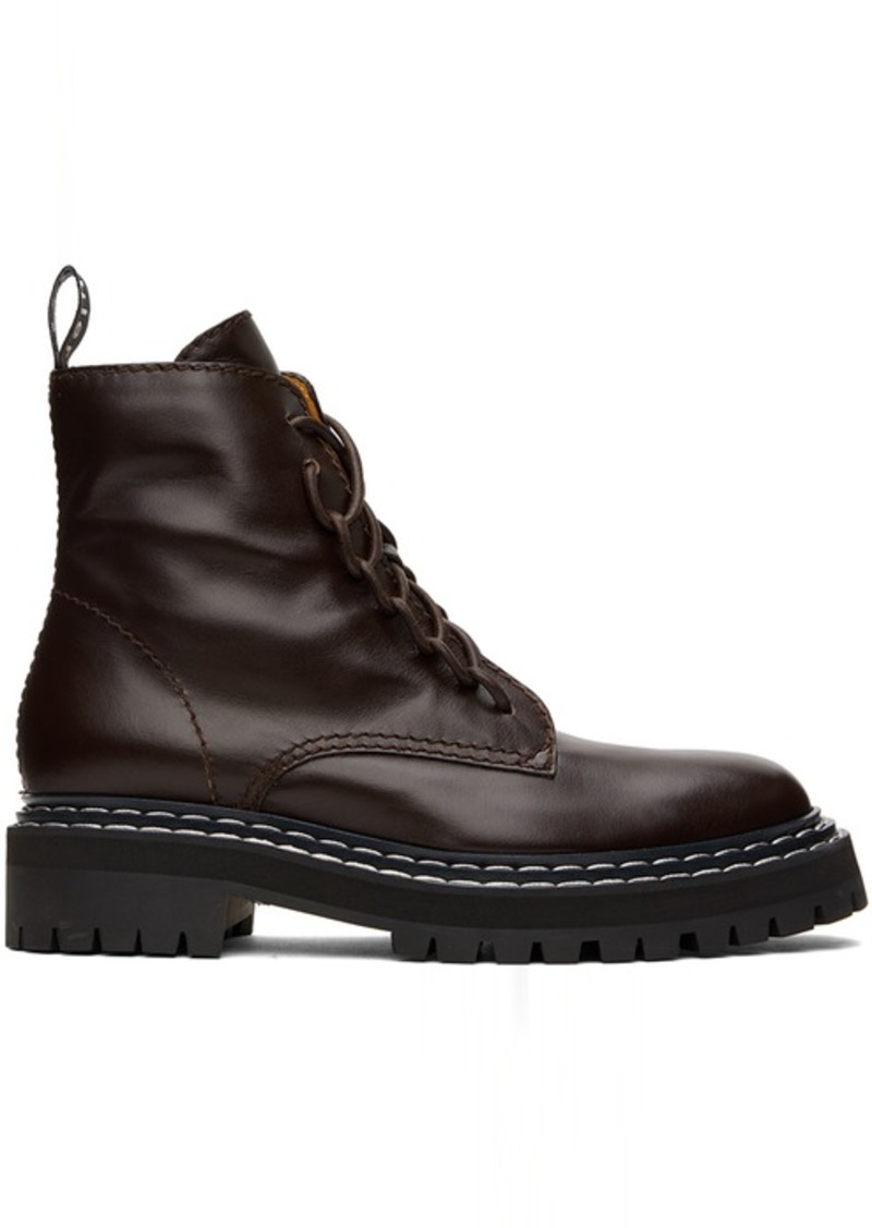 Proenza Schouler Brown Lug Sole Combat Boots