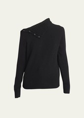 Proenza Schouler Camilla Button Shoulder Cashmere Turtleneck Sweater