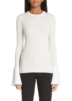 Proenza Schouler Contrast Cuff Silk & Cashmere Blend Sweater