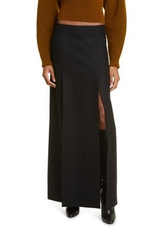 Proenza Schouler Double Slit Wool Blend Maxi Skirt