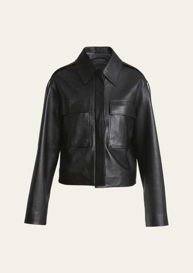 Proenza Schouler Dylan Wide Glossy Leather Jacket