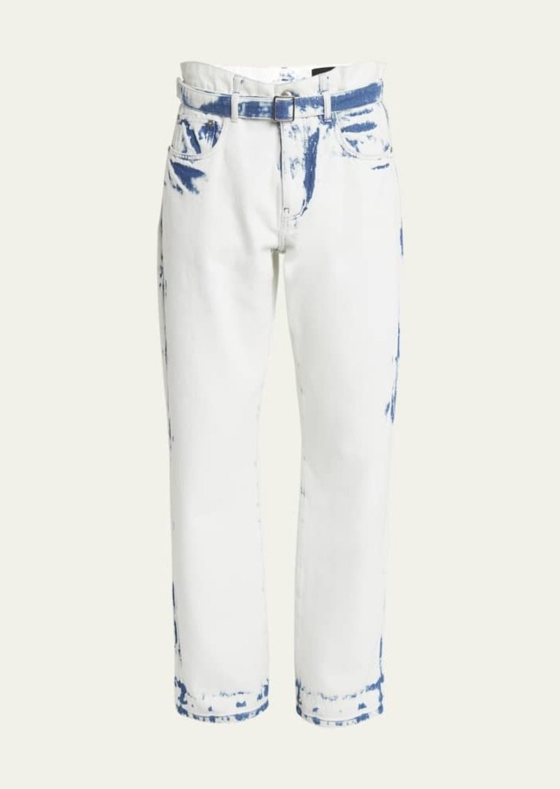 Proenza Schouler Ellsworth Bleached Boyfriend Jeans with Belt