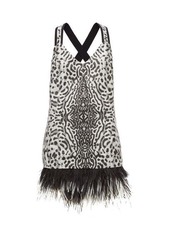 Proenza Schouler Feather-hem leopard-jacquard mini dress