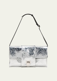 Proenza Schouler Flap Crinkled Metallic Leather Shoulder Bag