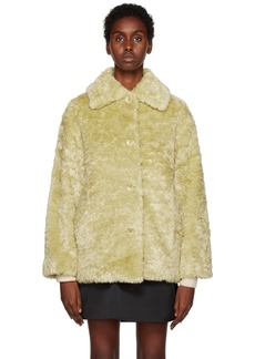 Proenza Schouler Green White Label Faux Rabbit Jacket