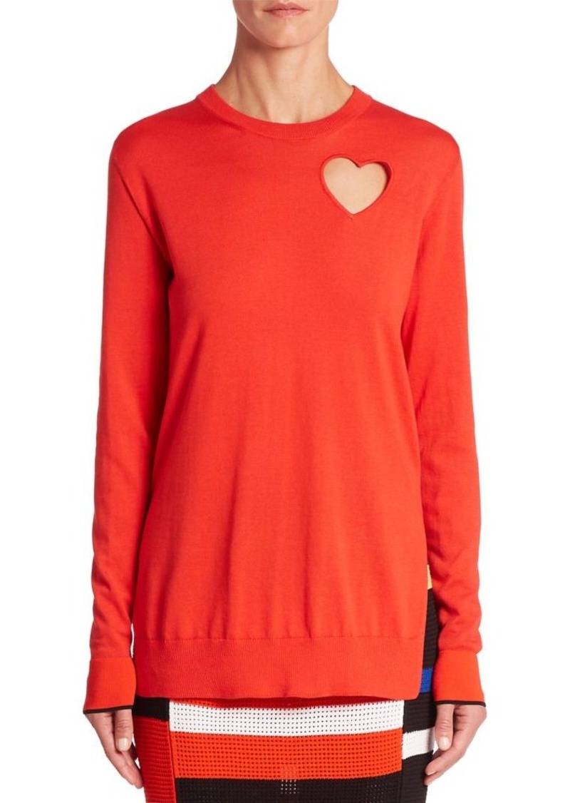 heart cut out sweater