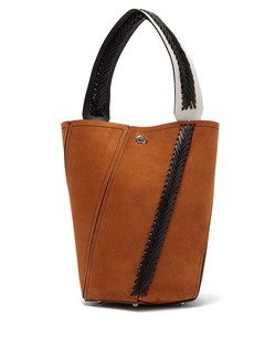 Proenza Schouler Hex braided-leather suede bucket bag
