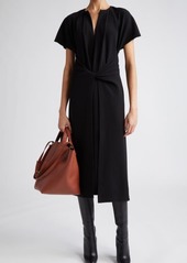 Proenza Schouler Julie Twist Front Matte Crepe Dress