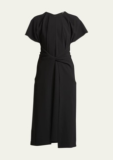 Proenza Schouler Julie Twisted Short-Sleeve Midi Dress