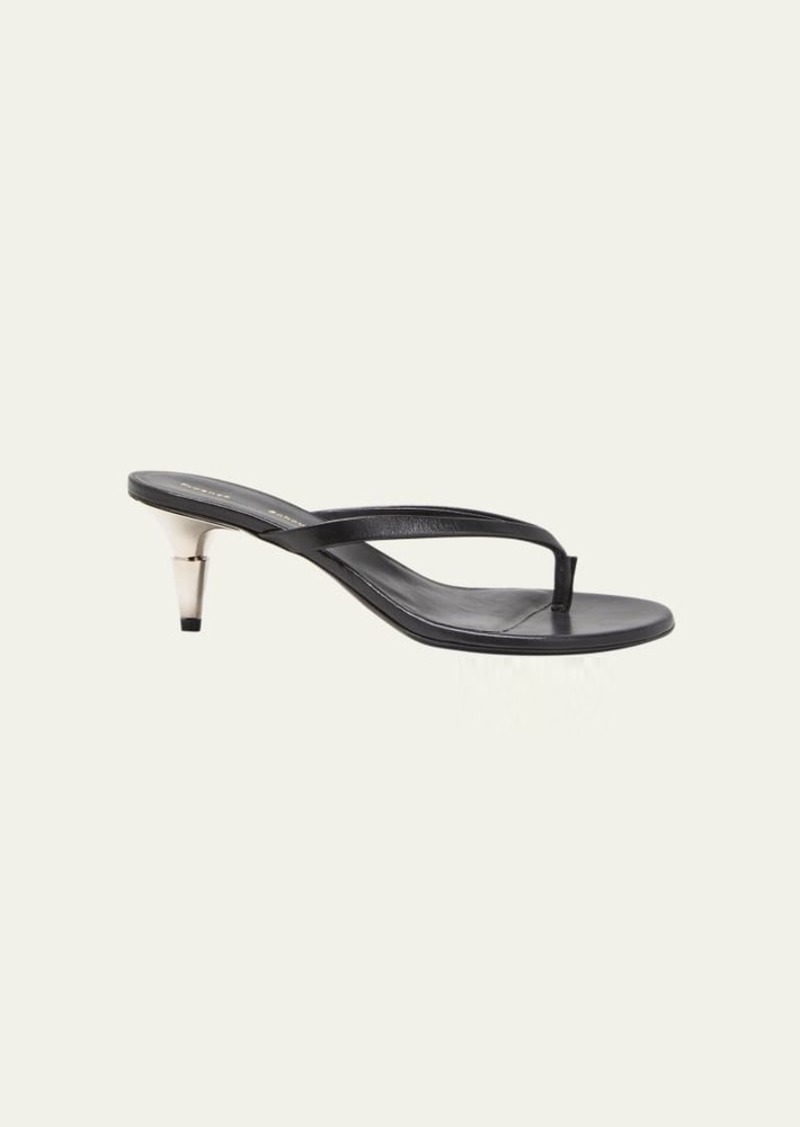 Proenza Schouler Leather Spike-Heel Flip Flop Sandals