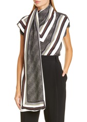 Proenza Schouler Logo Print Scarf Blouse in Black/Pale Yellow/Poppy at Nordstrom