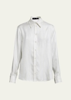 Proenza Schouler Madison Stripe Button-Down Silk Twill Top