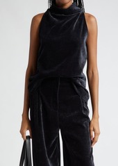 Proenza Schouler Mila Mock Neck Sleeveless Velvet Top