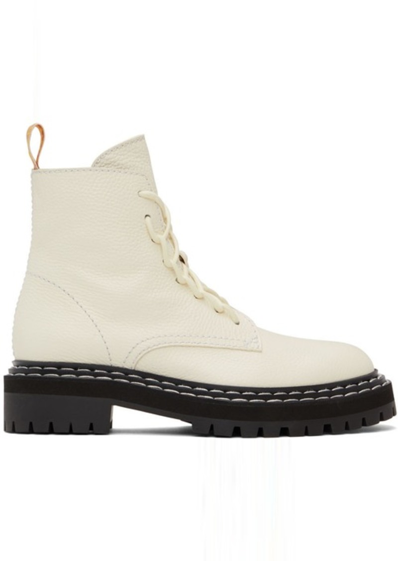 Proenza Schouler Off-White Lug Sole Combat Boots