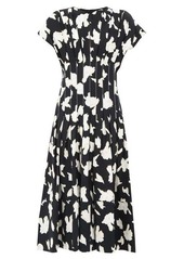 Proenza Schouler Pintucked-waist pleated floral-print crepe dress