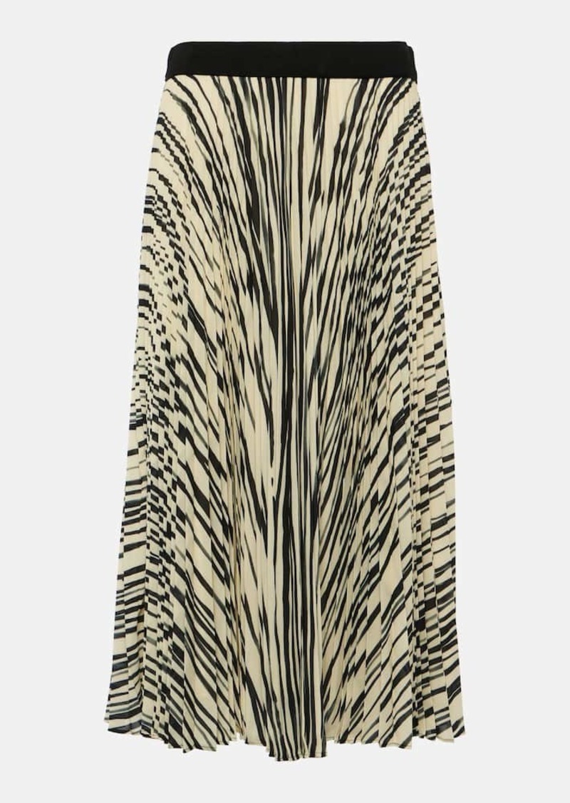 Proenza Schouler Printed plissé midi skirt