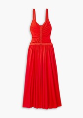 Proenza Schouler - Ruched jersey-crepe dress - Red - US 8