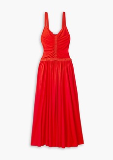 Proenza Schouler - Ruched jersey-crepe dress - Red - US 6