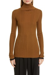 Proenza Schouler Ribbed Silk & Cashmere Blend Turtleneck Sweater