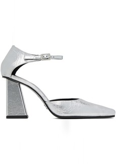 Proenza Schouler Silver Quad Ankle Strap Pumps