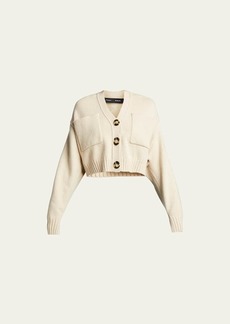 Proenza Schouler Solid Cropped Cashmere Cardigan