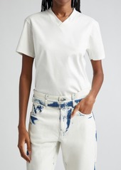 Proenza Schouler Talia Monogram V-Neck Cotton Jersey T-Shirt