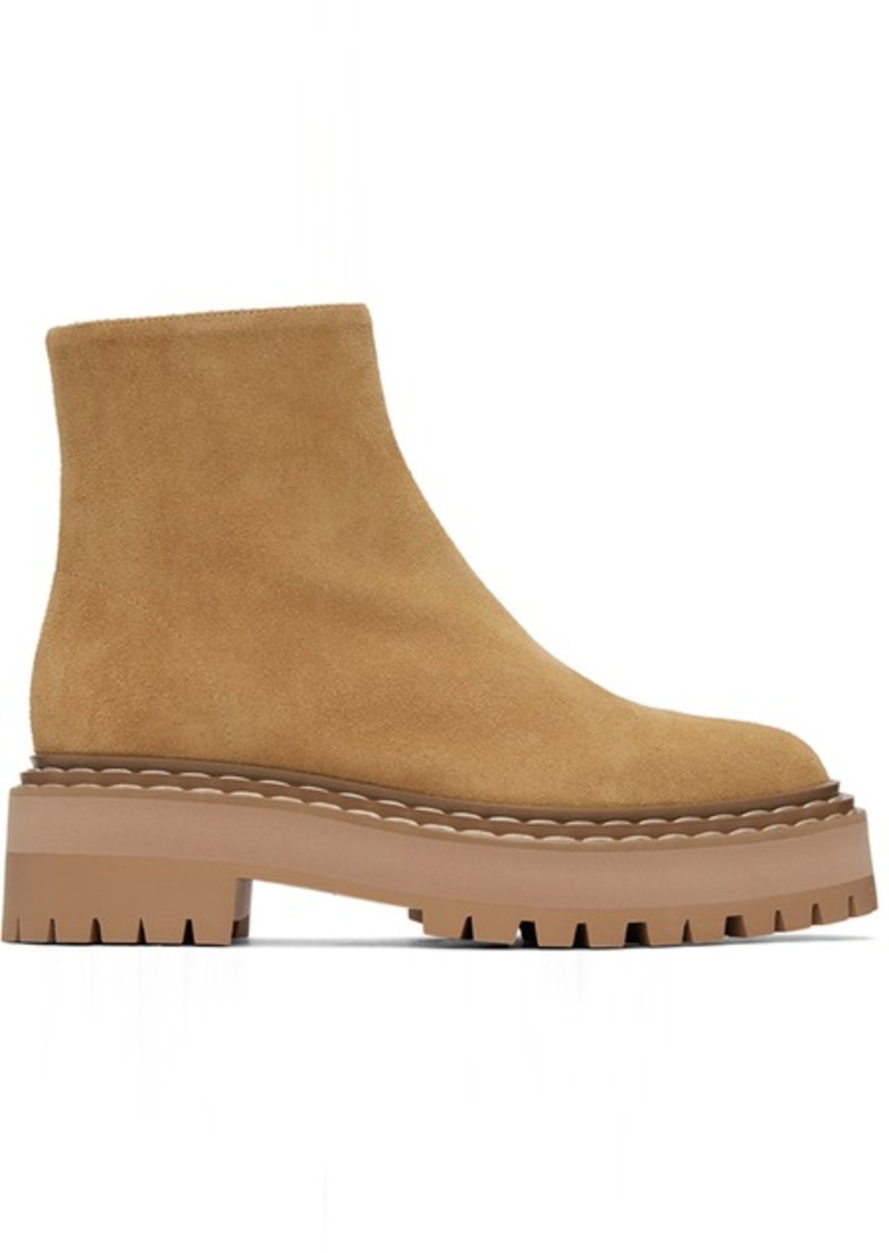 Proenza Schouler Tan Lug Sole Platform Boots