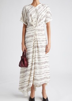 Proenza Schouler Textured Stripe Asymmetric Midi Dress