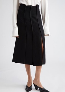 Proenza Schouler Textured Twill Paneled Midi Skirt