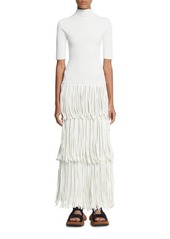 Proenza Schouler Tiered Fringe Dress in Ivory at Nordstrom