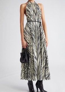 Proenza Schouler Variegated Stripe Halter Neck Dress
