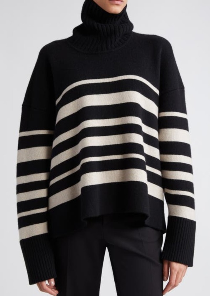 Proenza Schouler Variegated Stripe Recycled Cashmere & Merino Wool Turtleneck Sweater
