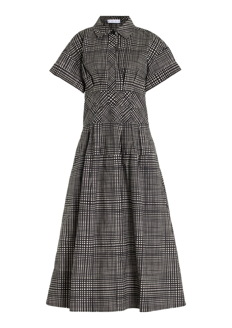 Proenza Schouler White Label - Balston Checked Cotton Poplin Midi Dress - Grey - US 10 - Moda Operandi