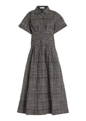 Proenza Schouler White Label - Balston Checked Cotton Poplin Midi Dress - Grey - US 4 - Moda Operandi