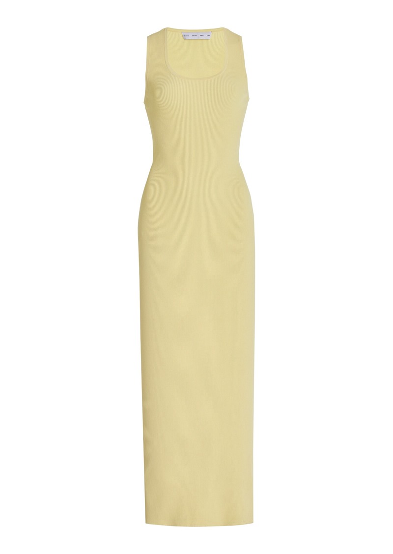 Proenza Schouler White Label - Cole Ribbed-Knit Midi Dress - Yellow - S - Moda Operandi