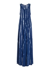 Proenza Schouler White Label - Davi Printed Cotton-Jersey Maxi Dress - Navy - XS - Moda Operandi