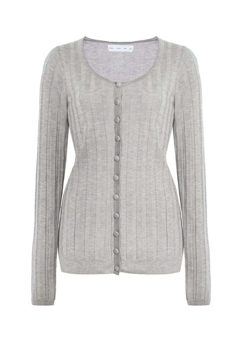 Proenza Schouler White Label - Hattie Cashmere-Blend Cardigan - Grey - L - Moda Operandi