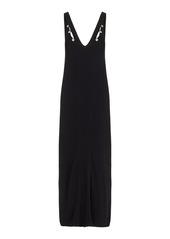 Proenza Schouler White Label - Hayden Button-Detailed Ribbed-Knit Maxi Dress - Black - S - Moda Operandi