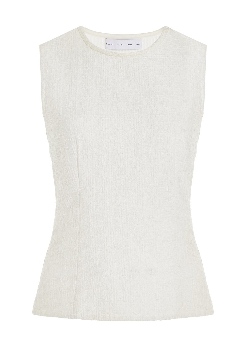 Proenza Schouler White Label - Hazel Cotton-Tweed Top - Ivory - US 0 - Moda Operandi