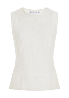 Proenza Schouler White Label - Hazel Cotton-Tweed Top - Ivory - US 8 - Moda Operandi