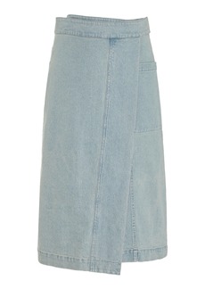 Proenza Schouler White Label - Iris Denim Midi Wrap Skirt - Grey - US 4 - Moda Operandi