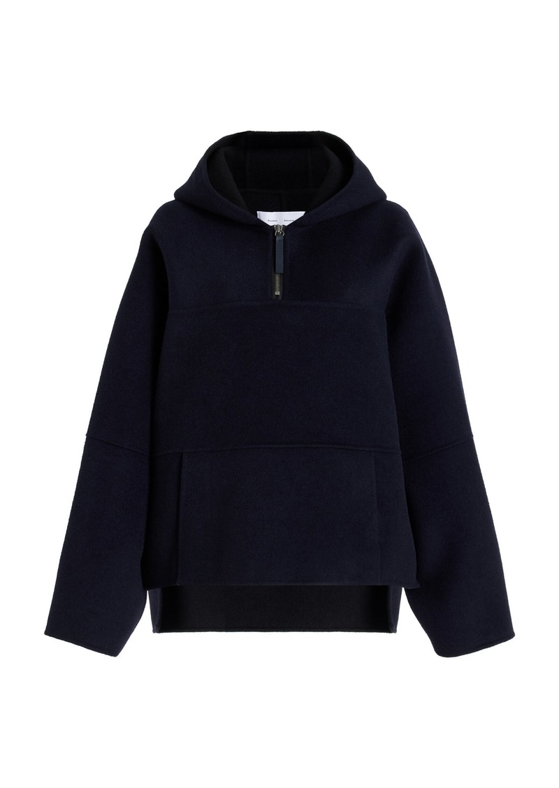 Proenza Schouler White Label - Isaac Double-Faced Wool Hoodie - Navy - S - Moda Operandi