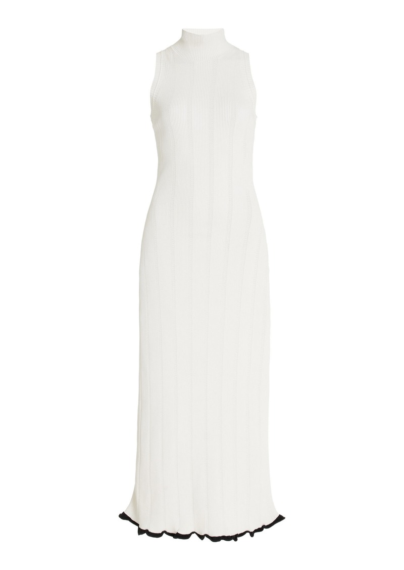 Proenza Schouler White Label - Kim Pointelle-Knit Midi Dress - White - XS - Moda Operandi