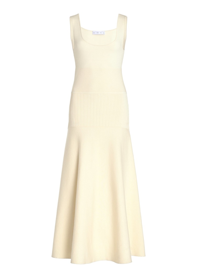 Proenza Schouler White Label - Lucia Soufflé-Knit Midi Dress - White - M - Moda Operandi