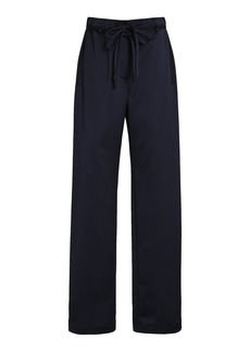 Proenza Schouler White Label - Magnus Satin Wide-Leg Pants - Navy - US 4 - Moda Operandi