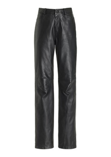 Proenza Schouler White Label - Maxine Leather Straight-Leg Pants - Black - US 10 - Moda Operandi