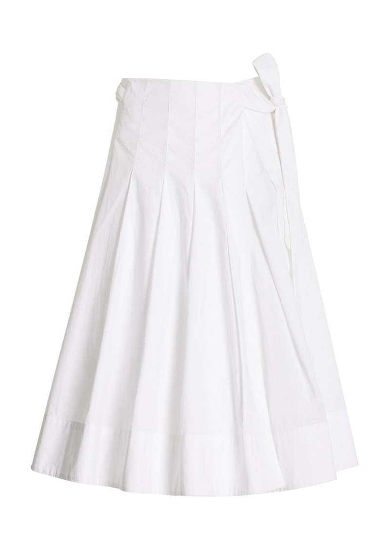 Proenza Schouler White Label - Peters Pleated Cotton-Poplin Midi Skirt - White - US 4 - Moda Operandi